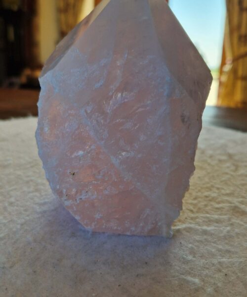 Alternative view of Large Rose Quartz Pink Crystal 57 Quartz Tower Points Polished Tip Gemstones Natural 1.073g H12xW8xD7.5cm