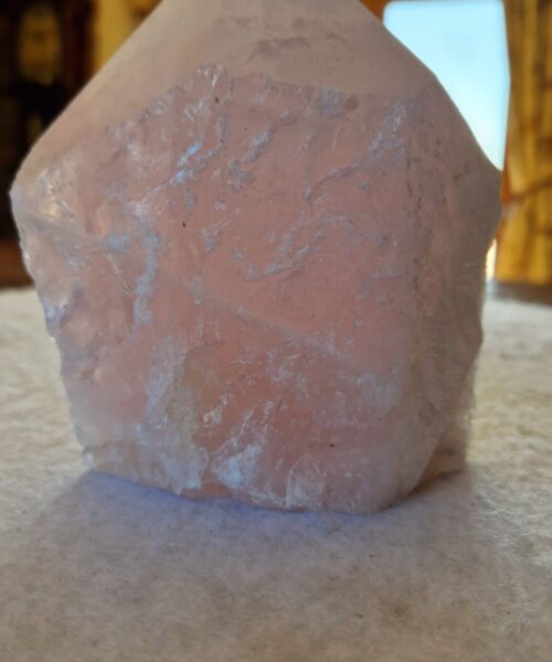 Large Rose Quartz Pink Crystal 58 Quartz Tower Points Polished Tip Gemstones Natural 1.069g H12xW10xD7cm