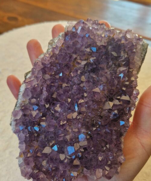 Large Premium High Grade Amethyst Raw Druzy Cluster Piece 111 - 756g H3.5xW10xD15cm - Image 4