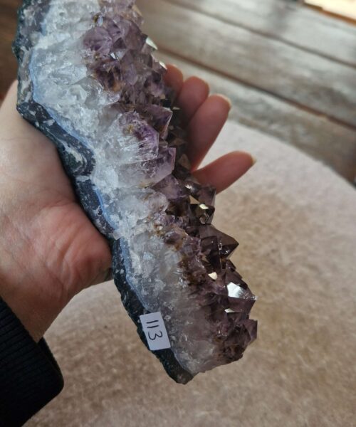 Large Premium High Grade Amethyst Raw Druzy Cluster Piece 113 - 697g H5.5xW15.5xD8cm - Image 4