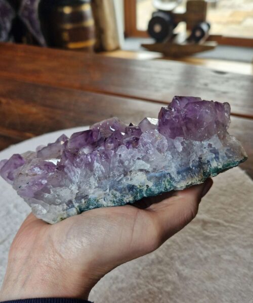 Alternative view of Large Premium High Grade Amethyst Raw Druzy Cluster Piece 123 - 936g H6xW16.5xD11cm