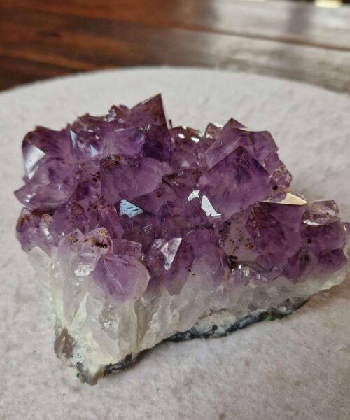 Alternative view of Large Premium High Grade Amethyst Raw Druzy Cluster Piece 129 - 972g H7.5xW16xD10.5cm