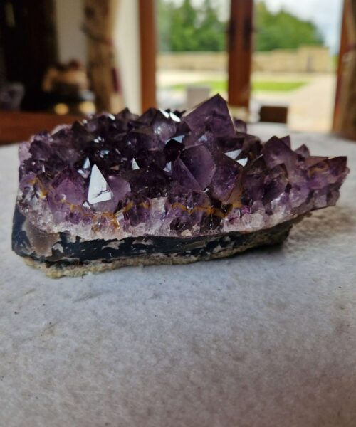 Alternative view of Large Premium High Grade Amethyst Raw Druzy Cluster Piece 131 - 861g H6xW12xD10cm