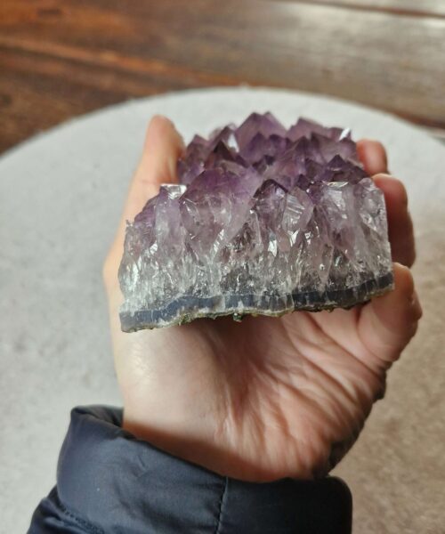 Premium High Grade Amethyst Druzy Cluster Piece 138 - 503g H4.5xW10.5xD7cm - Image 3