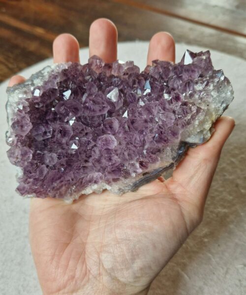 Premium High Grade Amethyst Druzy Cluster Piece 142 - 418g H4.5xW13xD8cm - Image 4