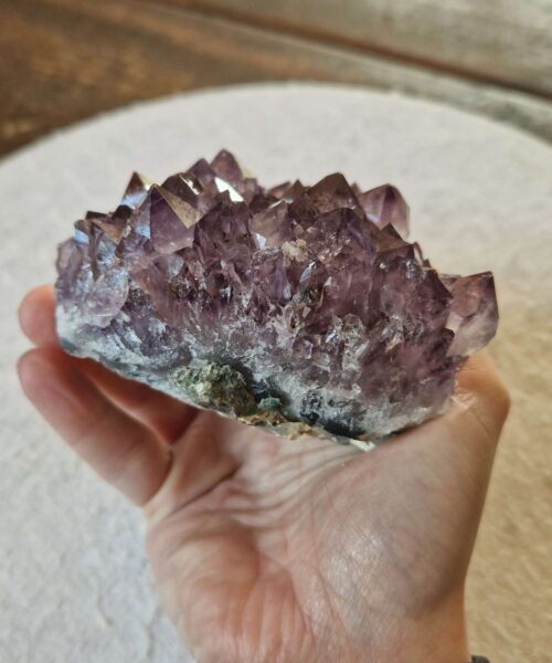 Alternative view of Premium High Grade Amethyst Druzy Cluster Piece 147 - 516g H5.5xW8xD8cm