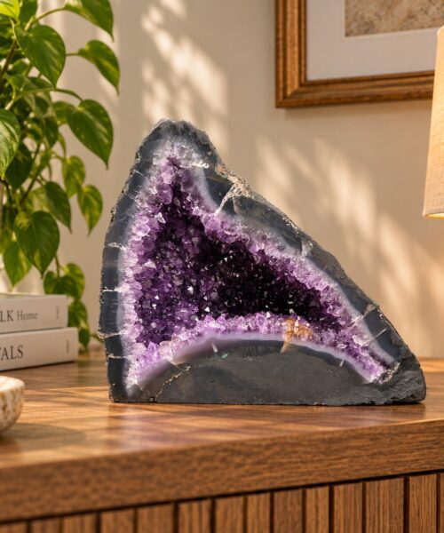 Amethyst Crystal Geode 1034 Premium Queen Grade 7.47kg H23xW27xD10cm