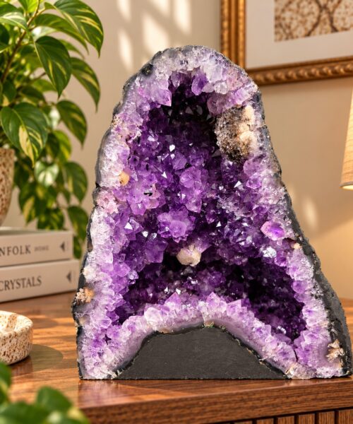 Amethyst Crystal Geode 1070 Premium Queen Grade 10.79kg H28xW25xD15cm