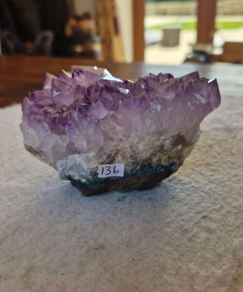 Alternative view of Premium High Grade Amethyst Druzy Cluster Piece 136 - 374g H6.5xW9.5xD5cm