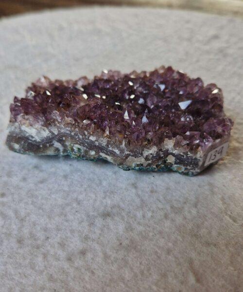 Alternative view of Premium High Grade Amethyst Druzy Cluster Piece 140 - 282g H4.5xW8.5xD4cm
