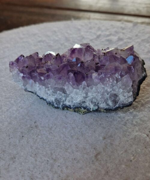 Alternative view of Premium High Grade Amethyst Raw Druzy Cluster Piece 161 - 301g H4.5xW11.5xD5cm