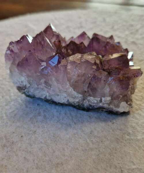 Alternative view of Premium High Grade Amethyst Raw Druzy Cluster Piece 163 - 365g H4.5xW9xD6.5cm