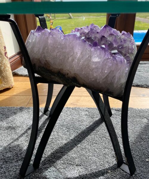 Amethyst Geode Table 3 – 21kg - H41xW30xH16cm Druzy Cluster Purple - Image 13