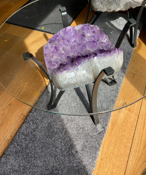 Amethyst Geode Table 3 – 21kg - H41xW30xH16cm Druzy Cluster Purple - Image 8