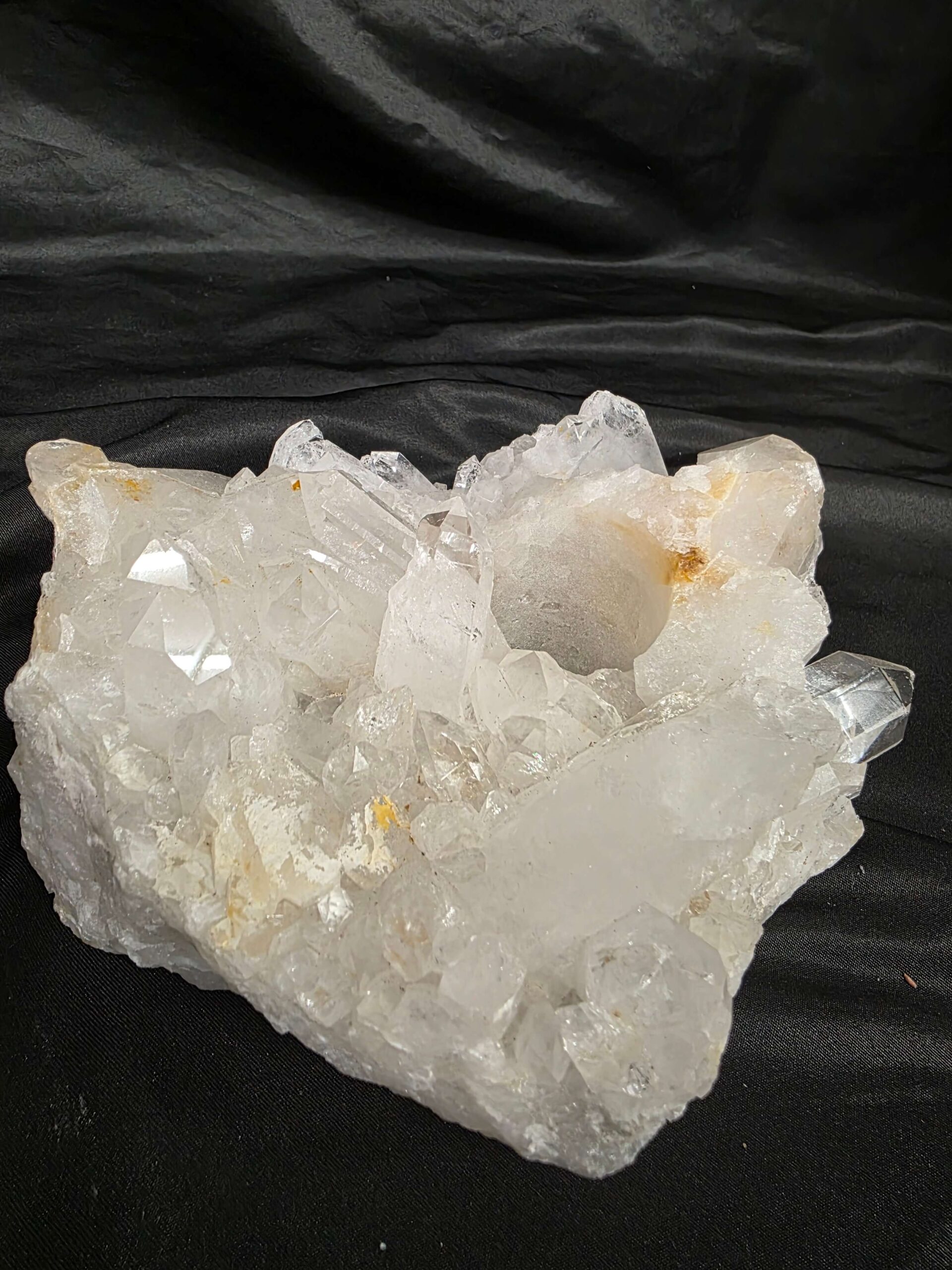 Large Premium Rock Crystal Quartz Candle Holder 25 Clear Crystal White Tealight Holders 1.655g H7.5xW16.5xD12cm - Image 2