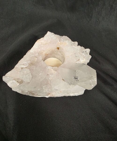 Large Premium Rock Crystal Quartz Candle Holder 39 Clear Crystal White Tealight Holders 1.136g H9xW15xD13cm - Image 3