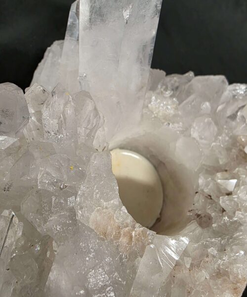 Large Premium Rock Crystal Quartz Candle Holder 39 Clear Crystal White Tealight Holders 1.136g H9xW15xD13cm - Image 6