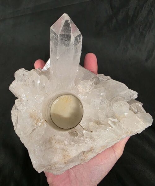 Large Premium Rock Crystal Quartz Candle Holder 39 Clear Crystal White Tealight Holders 1.136g H9xW15xD13cm - Image 7