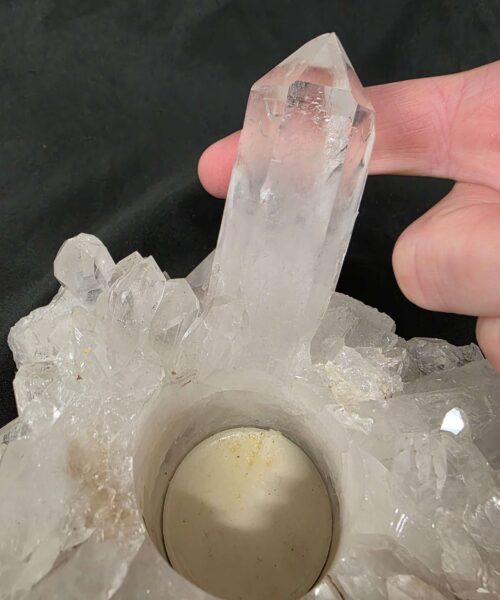 Large Premium Rock Crystal Quartz Candle Holder 39 Clear Crystal White Tealight Holders 1.136g H9xW15xD13cm - Image 9