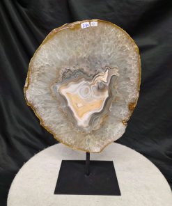 Large Premium Agate Natural Slice on Stand 10 – 3.692g - H37xW25xD12