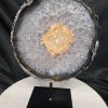 Large Premium Agate Natural Slice on Stand 16 – 2.978g - H34xW25xD12cm