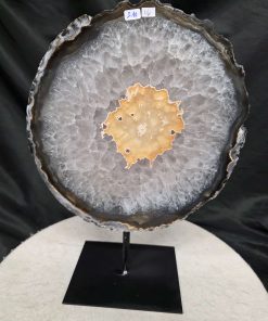 Large Premium Agate Natural Slice on Stand 16 – 2.978g - H34xW25xD12cm
