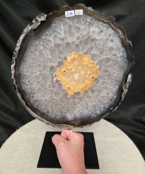 Large Premium Agate Natural Slice on Stand 16 – 2.978g - H34xW25xD12cm - Image 5
