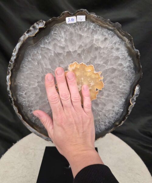 Large Premium Agate Natural Slice on Stand 16 – 2.978g - H34xW25xD12cm - Image 6
