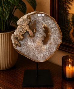 Large Premium Agate Natural Slice on Stand 18 – 2.926g - H24xW28xD12cm