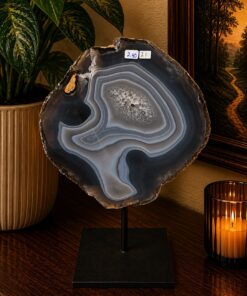 Large Premium Agate Natural Slice on Stand 21 – 2.354g - H31xW24xD12cm