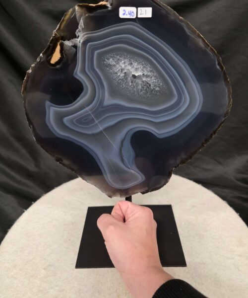 Large Premium Agate Natural Slice on Stand 21 – 2.354g - H31xW24xD12cm - Image 6
