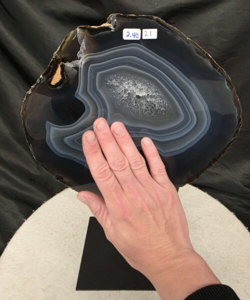 Large Premium Agate Natural Slice on Stand 21 – 2.354g - H31xW24xD12cm - Image 7