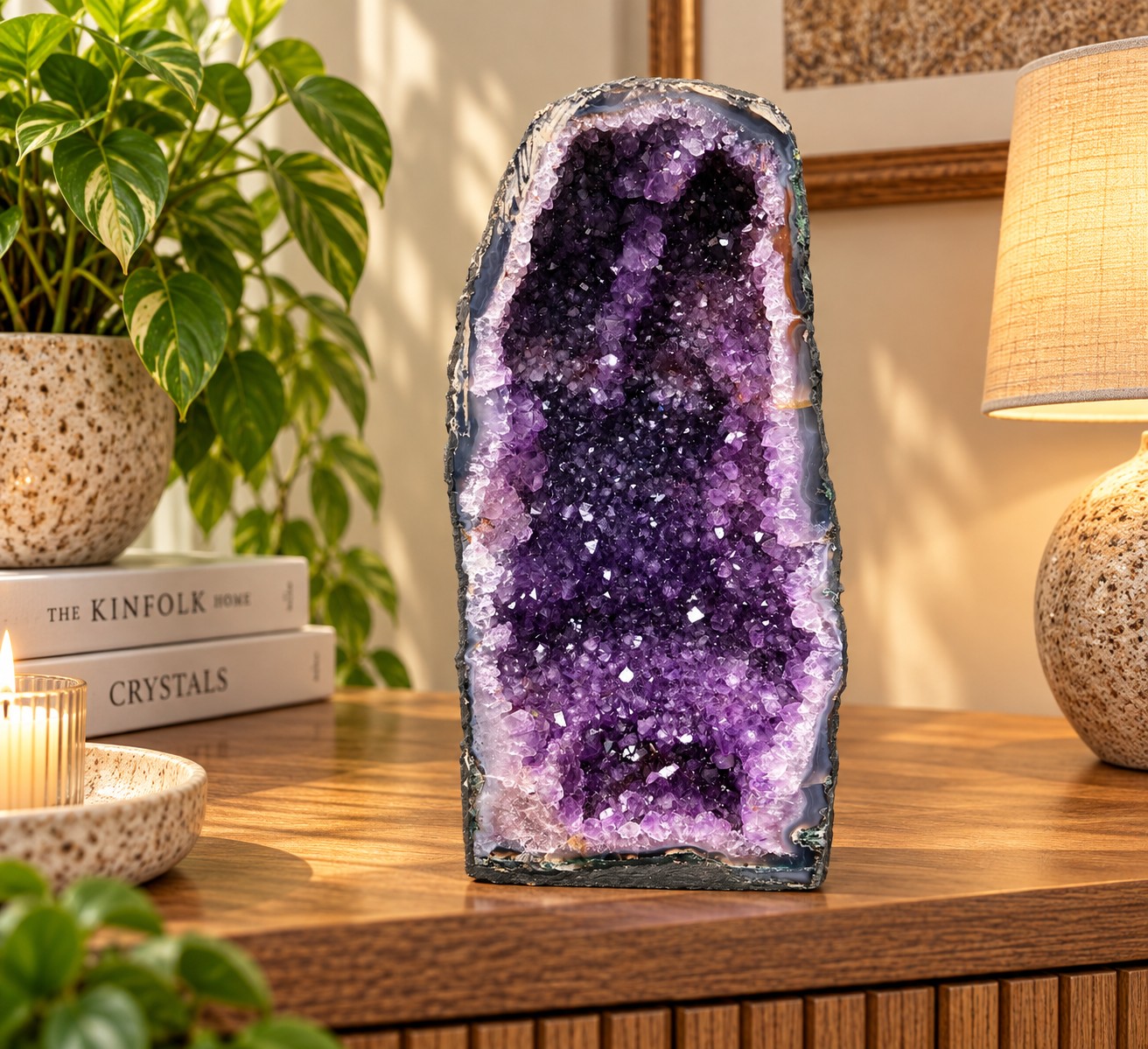 Amethyst Crystal Geode 1057 Premium Queen Grade 9.99kg H31xW18xD13cm