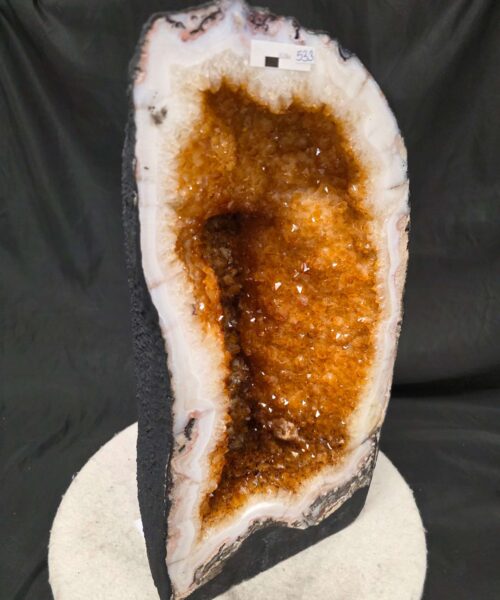 Alternative view of Tall Citrine Geode 533 Crystal Cluster Druzy Premium Grade 20.33kg H45xW22xD19cm