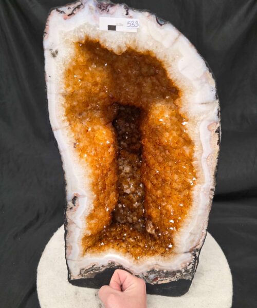 Tall Citrine Geode 533 Crystal Cluster Druzy Premium Grade 20.33kg H45xW22xD19cm - Image 5