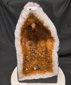 Tall Citrine Geode 536 Crystal Cluster Druzy Premium Grade 20.65kg H45xW25xD20cm