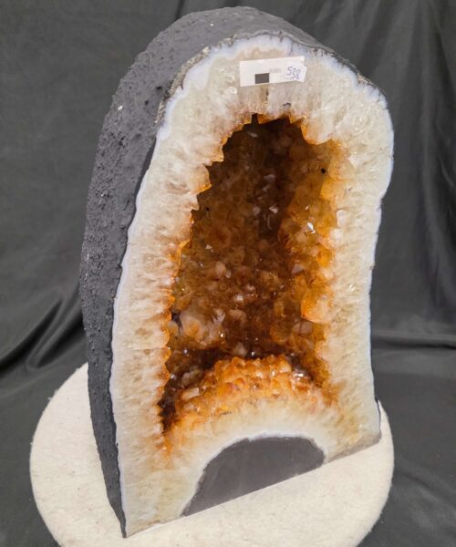 Alternative view of Citrine Geode 538 Crystal Cluster Druzy Premium Grade 24.9kg H37xW26xD22cm