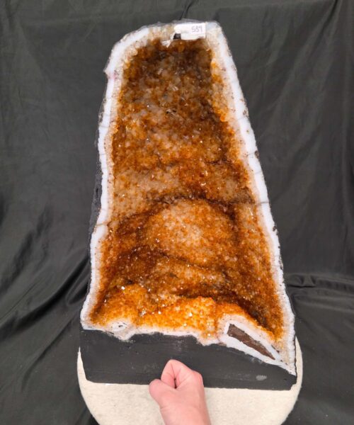 Tall Citrine Geode 539 Crystal Cluster Druzy Premium Grade 30.48kg H46xW31xD23cm - Image 10