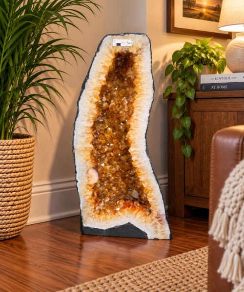 Tall Citrine Geode 542 Crystal Cluster Druzy Premium Grade 27.46kg H53xW25xD19cm