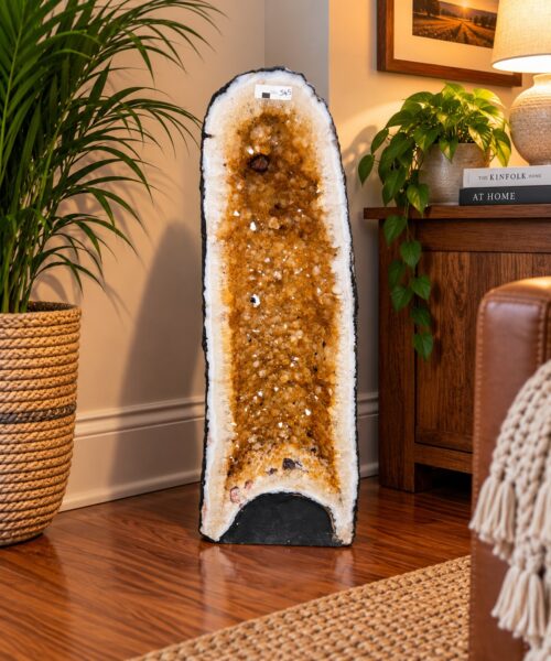 Tall Citrine Geode 545 Crystal Cluster Druzy Premium Grade 29.05kg H62xW23xD20cm