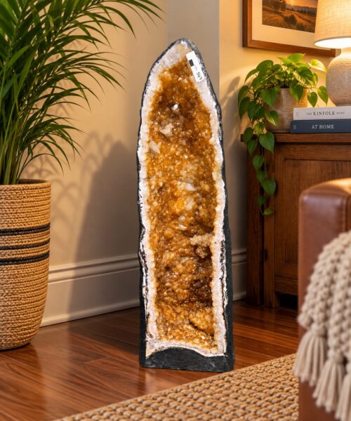 Tall Citrine Geode 547 Crystal Cluster Druzy Premium Grade 22.39kg H62xW18xD22cm