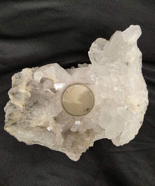 Large Premium Rock Crystal Quartz Candle Holder 20A Clear Crystal White Tealight Holders 967g H9xW15xD11cm - Image 9