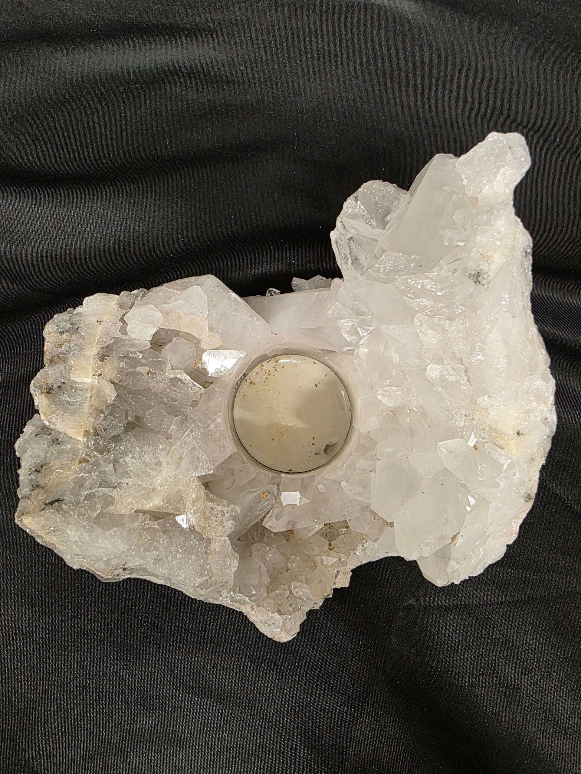 Large Premium Rock Crystal Quartz Candle Holder 20A Clear Crystal White Tealight Holders 967g H9xW15xD11cm - Image 9