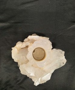 Large Premium Rock Crystal Quartz Candle Holder 21 Clear Crystal White Tealight Holders 1.567g H10xW14xD13cm