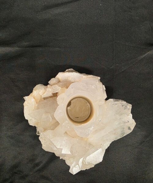 Alternative view of Large Premium Rock Crystal Quartz Candle Holder 21 Clear Crystal White Tealight Holders 1.567g H10xW14xD13cm