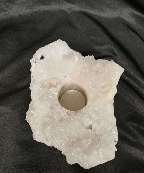 Large Premium Rock Crystal Quartz Candle Holder 23 Clear Crystal White Tealight Holders 1.575g H7xW15xD13cm - Image 3