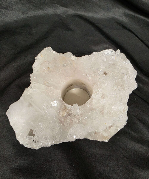 Large Premium Rock Crystal Quartz Candle Holder 23 Clear Crystal White Tealight Holders 1.575g H7xW15xD13cm - Image 4