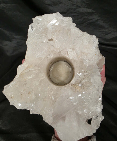 Large Premium Rock Crystal Quartz Candle Holder 23 Clear Crystal White Tealight Holders 1.575g H7xW15xD13cm - Image 6
