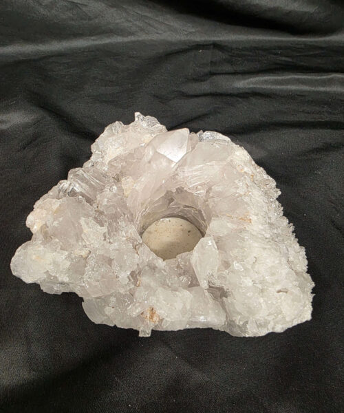 Alternative view of Large Premium Rock Crystal Quartz Candle Holder 24 Clear Crystal White Tealight Holders 1.376g H8xW16xD16cm