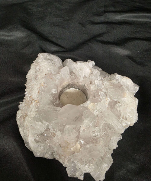 Large Premium Rock Crystal Quartz Candle Holder 24 Clear Crystal White Tealight Holders 1.376g H8xW16xD16cm - Image 4
